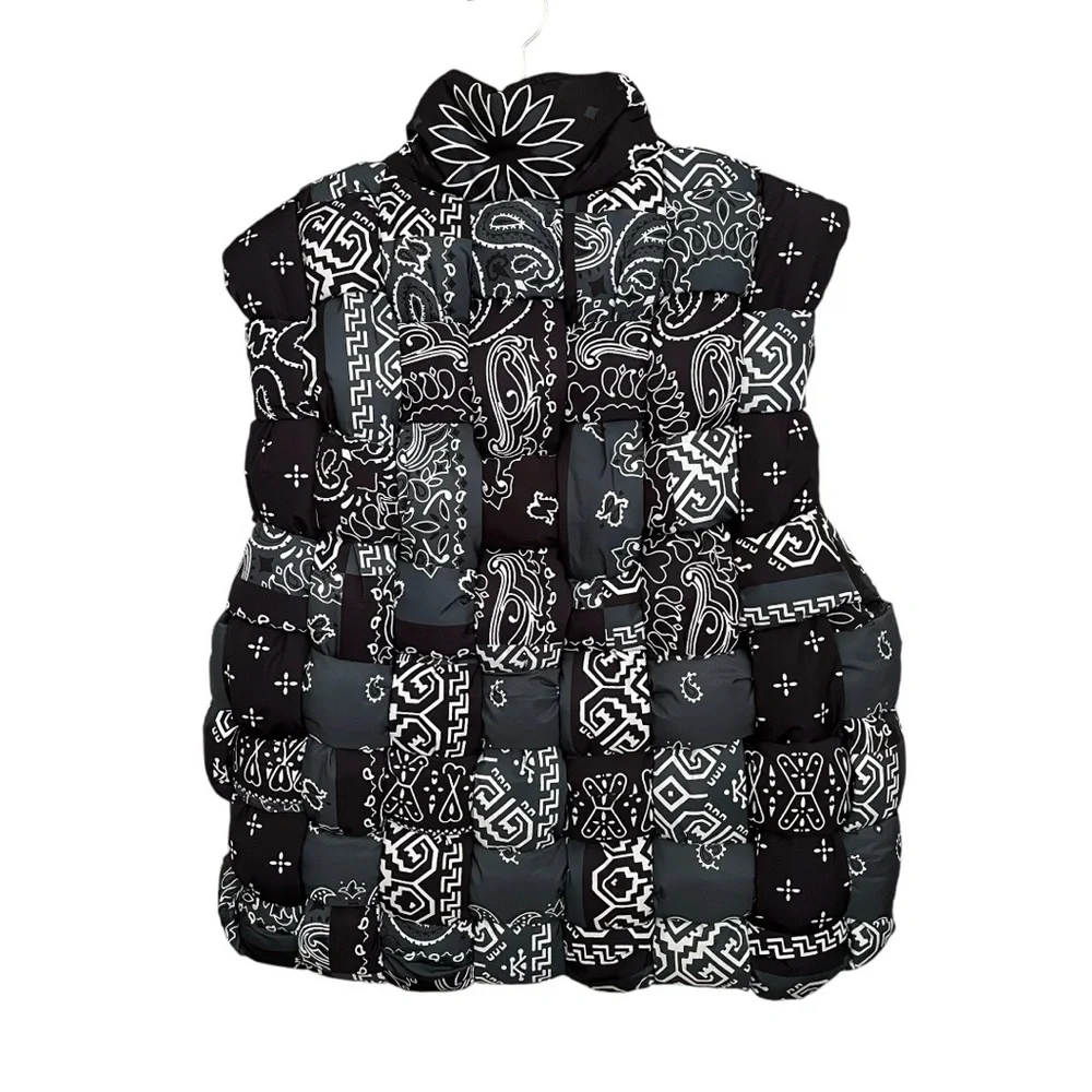 Kapital Bandana Paisley Print Reversible Nylon Keel Weaving Puffer Vest Size 1 - Picture 5 of 14